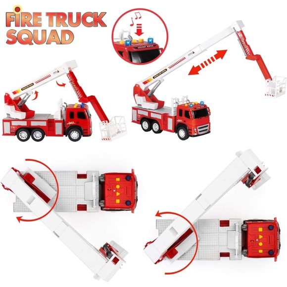 Realistic Friction-PoweredFireπ₯Engineπ, 3 Firemenπ§βπRoadSignsLightsπ¨Soundπ - Picture 7 of 9